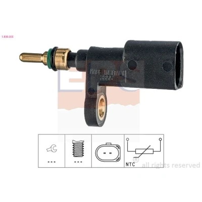 Imagem de EPS 1.830.355 Sensor da Temperatura do Líquido de Refrigeração Made in Italy OE Equivalent preto VOLKSWAGEN: Polo V Hatchback, Golf 7 Variant