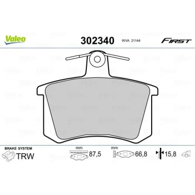 Imagem de VALEO 302340 Jogo de pastilhas para travão disco Eixo traseiro excl. contacto aviso desgaste com chapa anti ruído AUDI: 80 B4 Avant