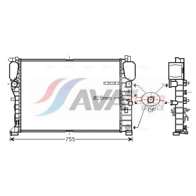Imagem de Radiador, arrefecimento do motor AVA QUALITY COOLING MSA2459