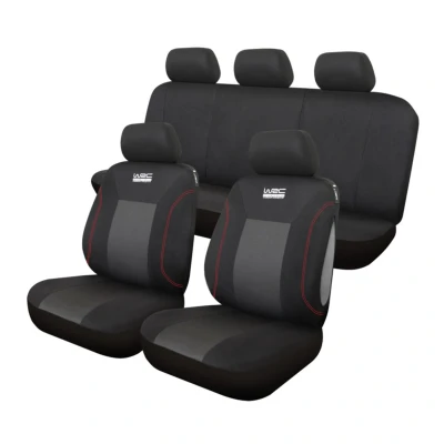 Imagem de WRC 007590 Capa para banco de automóvel preto Estampado Poliéster à frente e atrás