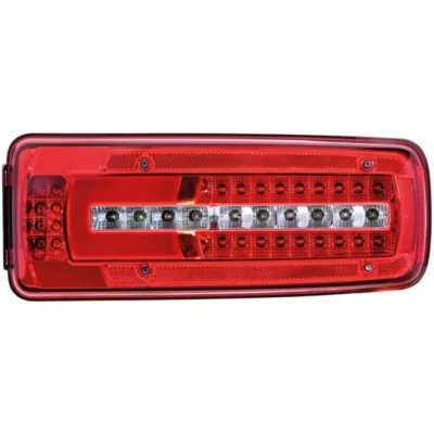 Imagem de HELLA 2VD 012 381 211 Farolim esquerda LED preto 24 transparente, Vermelho Ligação lateral, com parafusos, Compatibilidade electromagnética