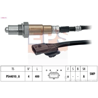 Imagem de EPS 1.998.312 Sonda lambda com material de fixação Made in Italy OE Equivalent aquecimento, plana, Rosca pré lubrificada RENAULT: CLIO 3