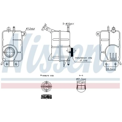 Imagem de NISSENS 996356 Depósito de Compensação Refrigerante 1,2l sem sensor nível do líquido refrigeração com tampa CHEVROLET: Aveo / Kalos Hatchback