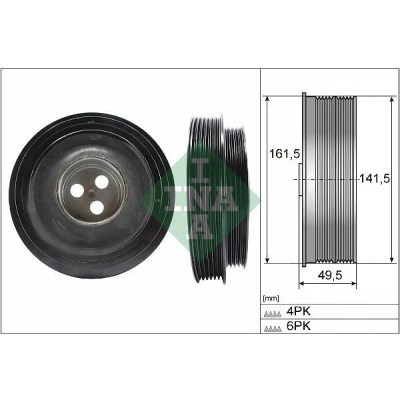 Imagem de INA 544 0166 10 Polia da Cambota 161,50, 141,50 FORD: Transit Mk6 Tourneo, Custom V362 Van, CITROËN: Jumper II Van