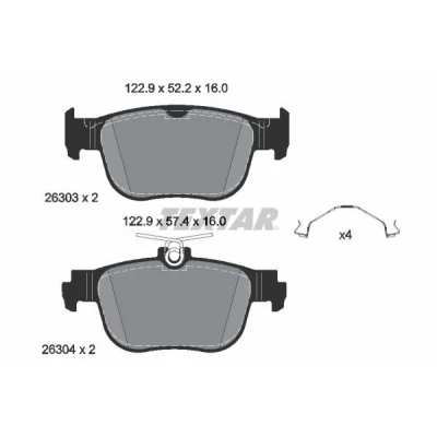 Imagem de TEXTAR 2630301 Jogo de pastilhas para travão disco não preparado indicador aviso desgaste com acessórios VOLKSWAGEN: Golf VIII Hatchback