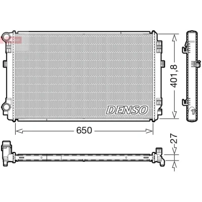 Imagem de DENSO DRM32048 Radiador, arrefecimento do motor 650 420 27 VOLKSWAGEN: Golf 7, Passat B8 Variant, SEAT: Leon III SC, Hatchback