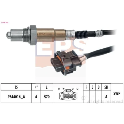 Imagem de EPS 1.998.264 Sonda lambda Made in Italy OE Equivalent com aquecimento, plana, Rosca pré lubrificada OPEL: Corsa C Hatchback