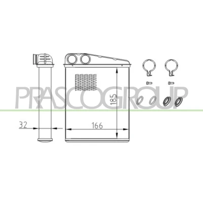 Imagem de PRASCO ME324H001 Radiador Quente com tubagem MINI: Hatchback