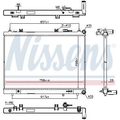 Imagem de NISSENS 606308 Radiador, arrefecimento do motor
