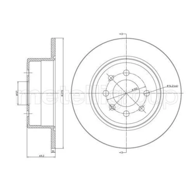 Imagem de METELLI Disco de travão OPEL: Vectra B Sedan, Carrinha, CC 270,0mm 10,0mm 4 57,0mm cheio pintado 23 0606C 569117,569209,90512909