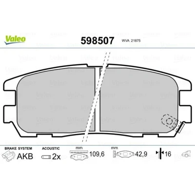 Imagem de VALEO 598507 Jogo de pastilhas para travão disco Eixo traseiro incl. contacto aviso desgaste sem chapa anti ruído OPEL: Frontera A SUV