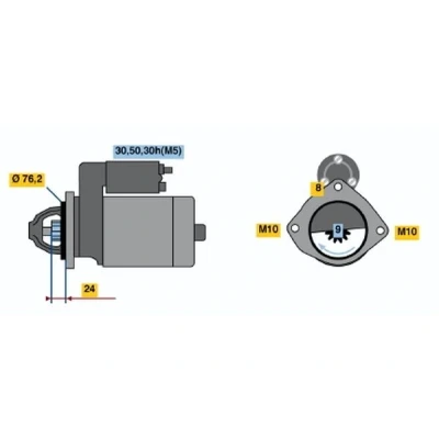 Imagem de BOSCH 0 986 019 980 Motor de arranque 12 2 9 BMW: 5 Touring, 3 Sedan, Sedan