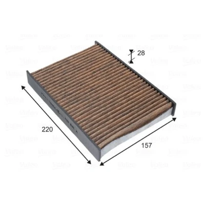Imagem de VALEO 701034 Filtro, ar do habitáculo Filtro de carvão ativado com polifenol, efeito fungicida, antialérgico 157 220 28 FIAT: 500X