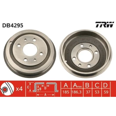 Imagem de TRW DB4295 Tambor de Travão