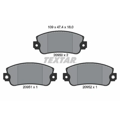 Imagem de TEXTAR 2095006 Jogo de pastilhas para travão disco com contacto avisador desgaste integrado FIAT: Uno Hatchback, Panda I Hatchback