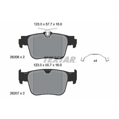 Imagem de TEXTAR 2620601 Jogo de pastilhas para travão disco não preparado indicador aviso desgaste com acessórios VOLKSWAGEN: Golf VIII Hatchback