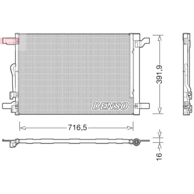 Imagem de DENSO DCN32024 Condensador com secador R 134a VOLKSWAGEN: Golf 7, Tiguan II, Passat B8 Variant, SEAT: Leon III Hatchback, SKODA: Octavia 3 Combi