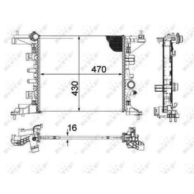 Imagem de NRF 58477 Radiador, arrefecimento do motor Alumínio 470mm 430mm 16mm Aletas de refrigeração soldadas