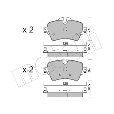 Imagem de METELLI 22 1013 0 Jogo de pastilhas para travão disco preparado indicador aviso desgaste MINI: Hatchback, Clubman