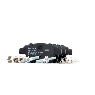 Imagem de BOSCH 0 986 494 622 Jogo de pastilhas para travão disco Baixo teor metálico com chapa anti ruído, parafusos acessórios