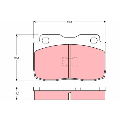 Imagem de TRW GDB359 Jogo de pastilhas para travão disco não preparado indicador aviso desgaste FIAT: Uno Hatchback, 127 Hatchback
