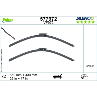Imagem de Escova do limpa vidros Valeo 577972 à frente plana CITROËN: C4 II Cactus