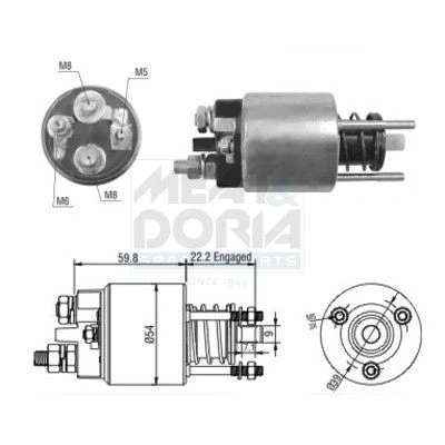 Imagem de Interruptor de solenoide, motor arranque MEAT &amp; DORIA 46134