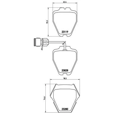 Imagem de BREMBO P 85 054 Jogo de pastilhas para travão disco incl. contacto aviso desgaste sem acessórios