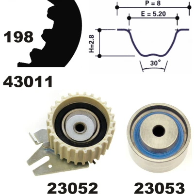 Imagem de MAPCO 23013 Jogo de correias dentadas 198 ALFA ROMEO: 156 Sportwagon, 147, Sedan