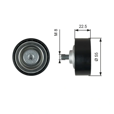Imagem de GATES T36767 Polia de Desvio FleetRunner Micro V Stretch Fit TOYOTA: Avensis III Sedan, MINI: Hatchback