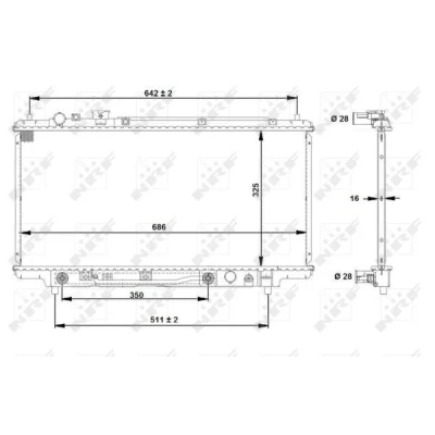 Imagem de NRF 53519 Radiador, arrefecimento do motor Alumínio 686 325 16 com componentes de montagem Aletas refrigeração soldadas MAZDA: 323 P V Hatchback