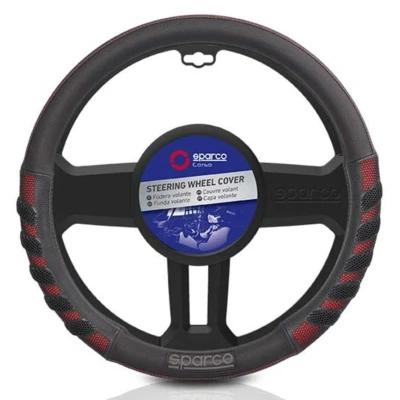 Imagem de Capa de volante s101 preta/vermelha sparco