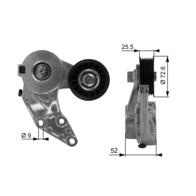 Imagem de GATES FleetRunner Micro V Kit T38377 Polia Tensora SEAT: Leon I Hatchback, Alhambra I, Toledo 2 Limousine, VOLKSWAGEN: Golf 4, Bora Sedan