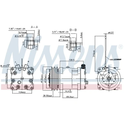 Imagem de NISSENS 89461 Compressor SD7H15 24 PAG 46 R 134a