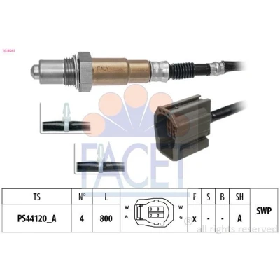 Imagem de FACET 10.8561 Sonda lambda com material de fixação aquecimento, plana, Rosca pré lubrificada MAZDA: 3 Hatchback