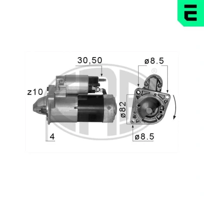 Imagem de ERA 220580A Motor de arranque 12 1,7 10 OPEL: Astra H Caravan, Hatchback, Vectra C Caravan
