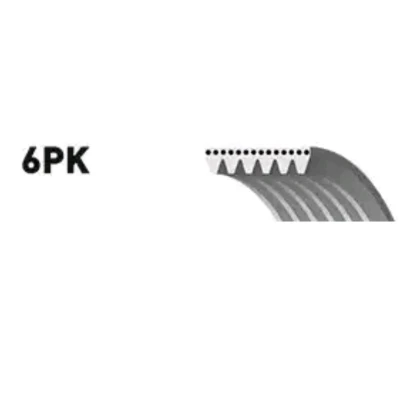 Imagem de GATES 6PK1360 Correia trapezoidal estriada 1360 6 Poliéster, EPDM (borracha de etileno propileno dieno) FleetRunner Micro V OPEL: Corsa D Hatchback