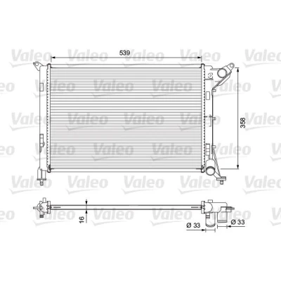 Imagem de VALEO 701730 Radiador, arrefecimento do motor Alumínio 539 358 16 sem capa Aletas de refrigeração soldadas MINI: Hatchback