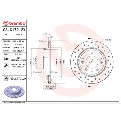 Imagem de BREMBO 08.9179.10 Disco de travão 288 10 5 cheio