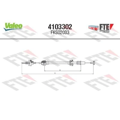 Imagem de Cabo de aço, accionamento da embraiagem VALEO 4103302