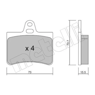 Imagem de METELLI 22 0333 0 Jogo de pastilhas para travão disco excl. contacto aviso desgaste CITROËN: C5 I Carrinha, II Hatchback