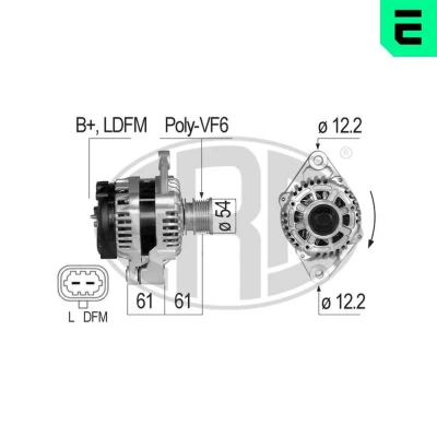 Imagem de ERA 210826A Alternador 14V 100A OPEL: Insignia A Sports Tourer, Astra J Sedan