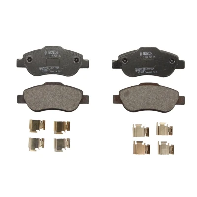 Imagem de BOSCH 0 986 424 786 Jogo de pastilhas para travão disco Baixo teor metálico com chapa anti ruído, instruções montagem