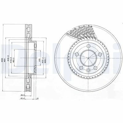 Imagem de DELPHI BG9892 Disco de travão 333 32 5 ventilado oleado não tratado sem o rolamento da roda, anel sensor do ABS VOLKSWAGEN: Transporter Bus