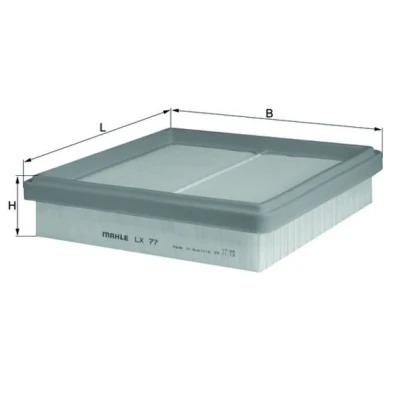 Imagem de MAHLE ORIGINAL LX 77 Filtro de ar 52,5 237 234,0, 234,0 Cartucho filtrante PORSCHE: 911 Coupe