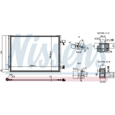 Imagem de NISSENS 941345 Condensador com enchimento de azoto secador 645mm