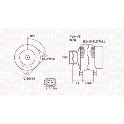 Imagem de MAGNETI MARELLI 063731960010 Alternador 14V 120A OPEL: Astra H Caravan, Hatchback, Vectra C Caravan