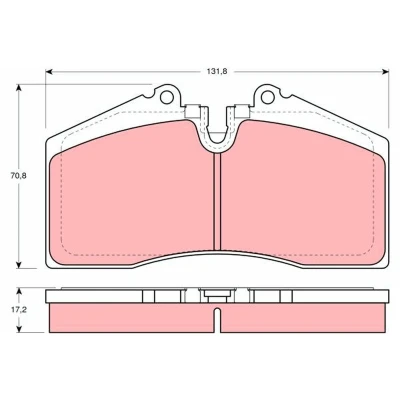 Imagem de TRW GDB966 Jogo de pastilhas para travão disco preparado indicador aviso desgaste PORSCHE: 911 Coupe, Cabrio, 968 Coupe