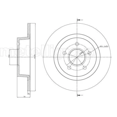 Imagem de METELLI Disco de travão FORD: Transit Connect Mk1 Van 277,0mm 11,0mm 5 63,6mm cheio pintado 23 0761C 1362868,4367107,4367108,4457989,4475316