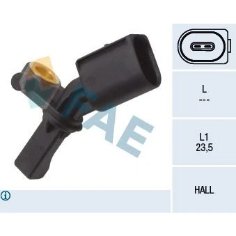 Imagem de FAE 78010 Sensor de ABS Eixo traseiro direito sem cabo activo 2 SEAT: Ibiza 4 Sportcoupe, 3, 4, VOLKSWAGEN: Polo V Hatchback